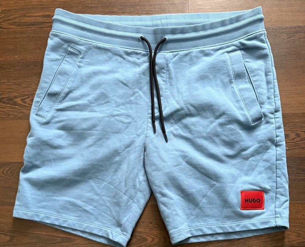 HUGO BOSS NWT Men's Diz222 Drawstring Blue Sweat Shorts Size XL SALE $90